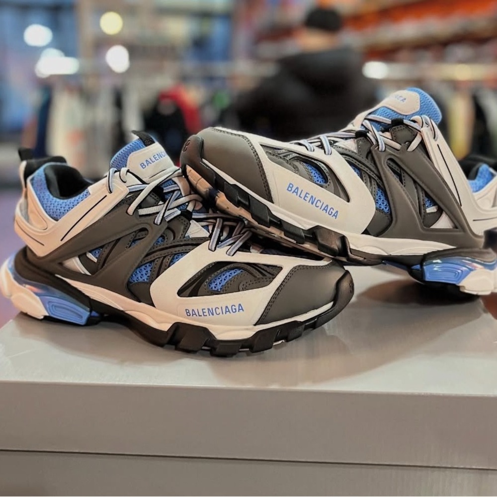 Balenciaga Black and Blue Athletic Shoes